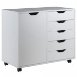 Halifax Wide Storage Cabinet, 5-Drawer, White