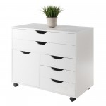 Halifax Wide Storage Cabinet, 3-Small and 2-Wide Drawers, White