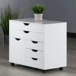 Halifax Wide Storage Cabinet, 3-Small and 2-Wide Drawers, White