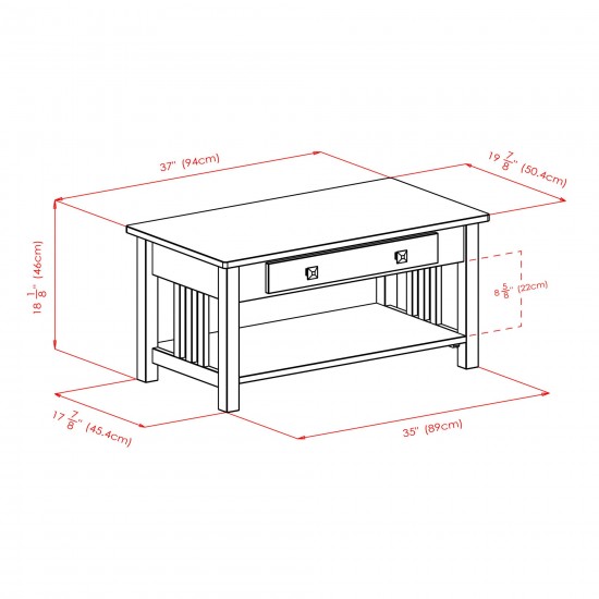 Stafford Coffee Table, Oyster Gray