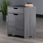 Nova 1-Drawer Storage Cabinet, Charcoal