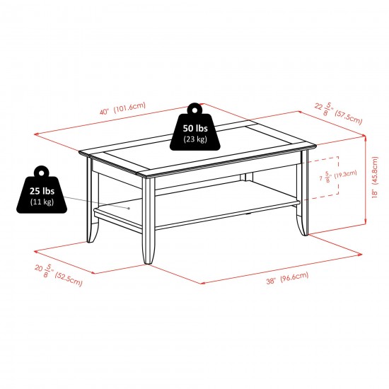 Santino Coffee Table, Oyster Gray