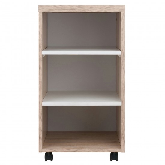 Kenner Open Shelf Cabinet, Reclaimed Wood and White