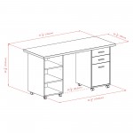 Kenner 3-Pc Modular Desk Set, Reclaimed Wood and White