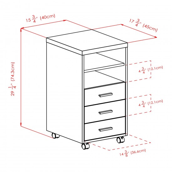 Kenner Open Shelf Cabinet, 3-Drawer, Reclaimed Wood and White