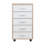 Kenner 5-Drawer Cabinet, Reclaimed Wood and White