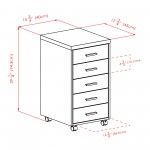 Kenner 5-Drawer Cabinet, Reclaimed Wood and White