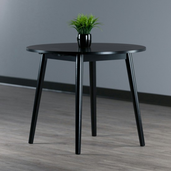 Moreno Round Drop Leaf Dining Table, Black