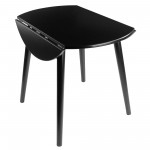 Moreno Round Drop Leaf Dining Table, Black