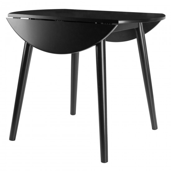 Moreno Round Drop Leaf Dining Table, Black