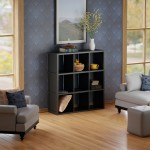 Timothy 3x3 Storage Cube Shelf, Black