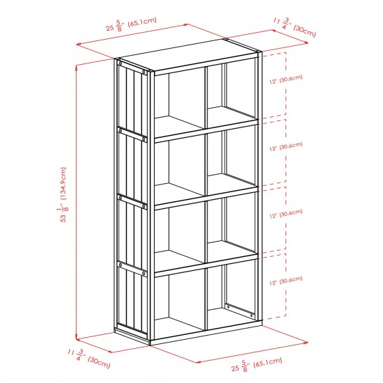 Timothy 4x2 Storage Cube Shelf, Black