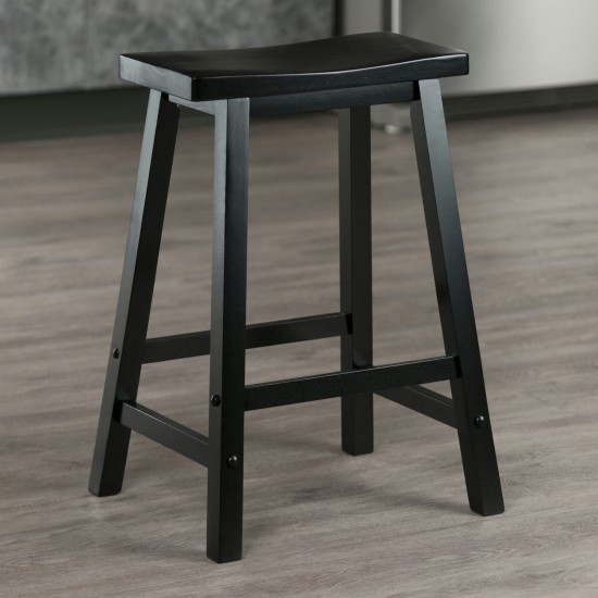 Satori Saddle Seat Counter Stool, Black