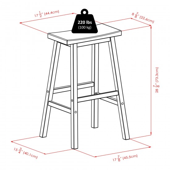 Satori Saddle Seat Bar Stool, Black