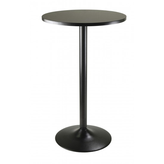 Obsidian Round Pub Table, Black