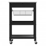 Julia Utility Kitchen Cart, Granite Top, Black