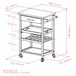 Anthony Utility Kitchen Cart, Stainless Steel Top, Black