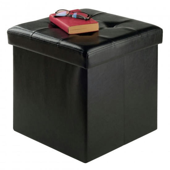 Ashford Square Storage Ottoman, Black