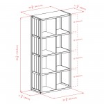 Timothy 5-Pc 4x2 Storage Shelf with 4 Foldable Woven Baskets, Black & Chocolate