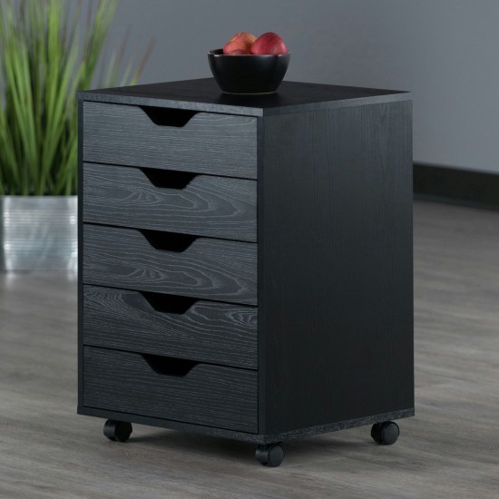 Halifax 5-Drawer Cabinet, Black