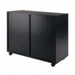 Halifax Wide 2-Door Storage Cabinet, 4-Drawer, Black