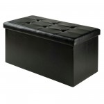 Ashford Rectangular Storage Ottoman, Black