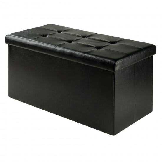 Ashford Rectangular Storage Ottoman, Black