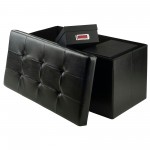 Ashford Rectangular Storage Ottoman, Black