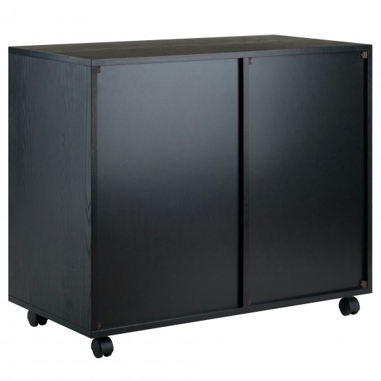 Halifax Wide Storage Cabinet, 5-Drawer, Black