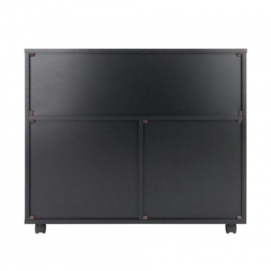 Halifax Wide Storage Cabinet, 3-Small & 2-Wide Drawers, Black