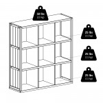 Timothy 7-Pc 3x3 Storage Shelf with 6 Foldable Woven Baskets, Black & Chocolate