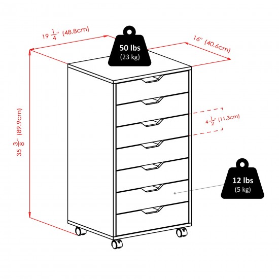 Halifax 7-Drawer Cabinet, Black