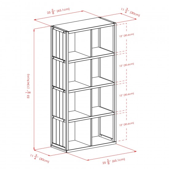 Timothy 9-Pc 4x2 Storage Shelf with 8 Foldable Fabric Baskets, Black & Chocolate