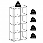 Timothy 9-Pc 4x2 Storage Shelf with 8 Foldable Fabric Baskets, Black & Chocolate