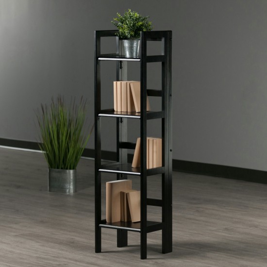 Terry 4-Tier Foldable Shelf, Narrow, Black