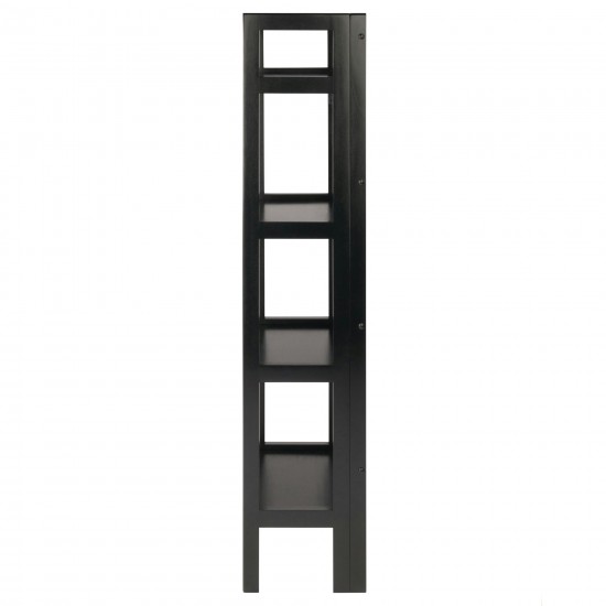 Terry 4-Tier Foldable Shelf, Narrow, Black