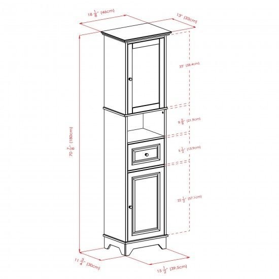 Alps Tall Storage Cabinet, Black