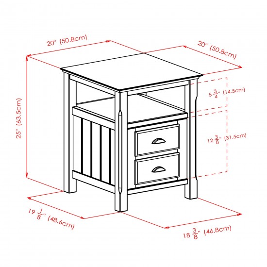 Timber Accent Table, Nightstand, Black