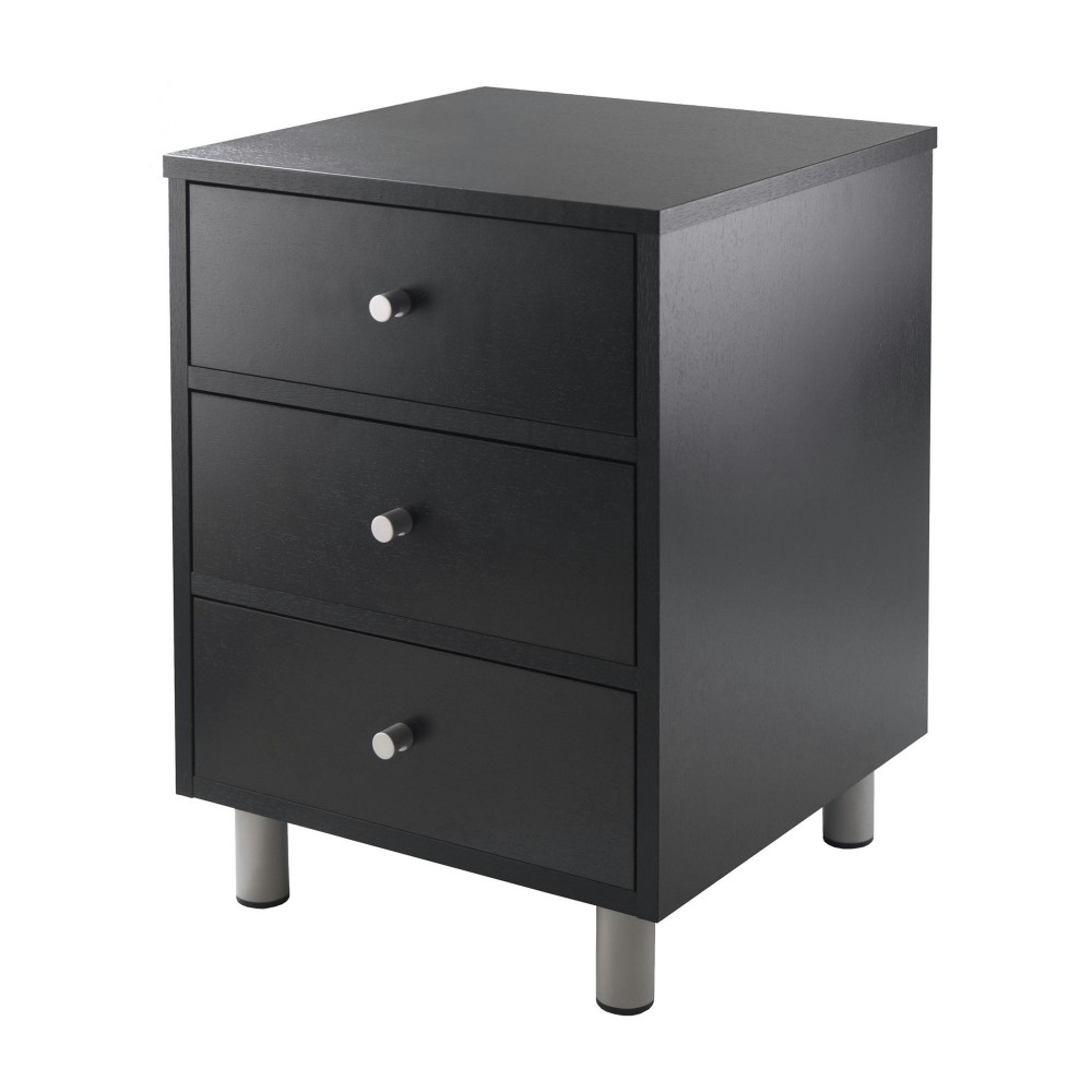 Daniel Accent Table, Nightstand, Black and Slate Gray Daniel Accent Table, Nightstand, Black and Slate Gray