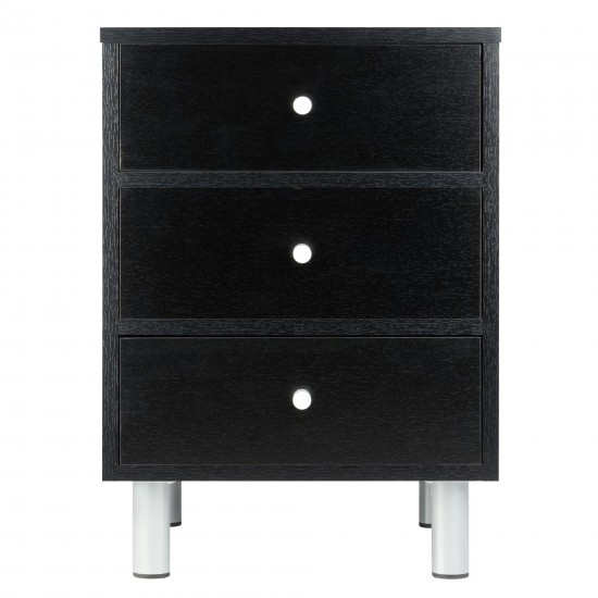 Daniel Accent Table, Nightstand, Black and Slate Gray