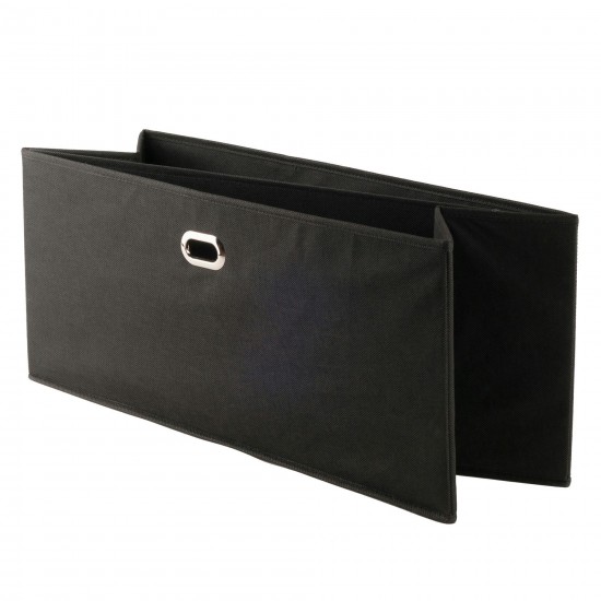 Torino 2-Pc Foldable Fabric Basket Set, Wide, Black
