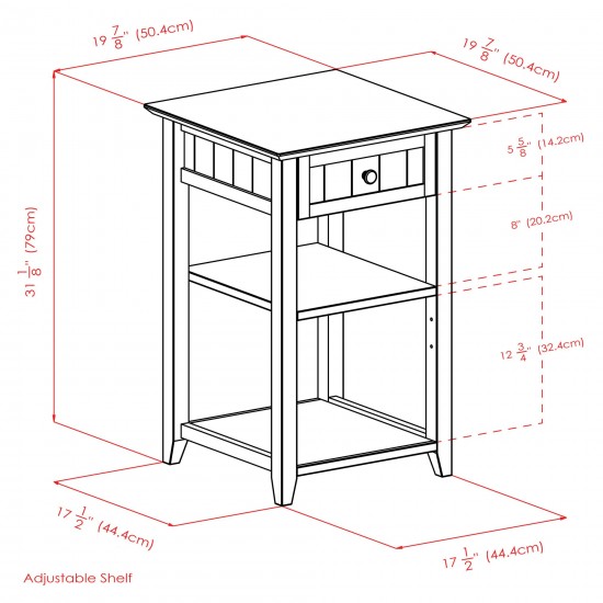 Burke Home Office Printer Stand, Coffee