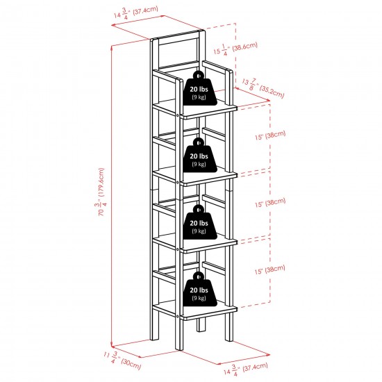 Aiden Baker's Rack, Narrow, Coffee