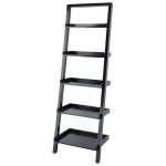 Bailey 5-Tier Leaning Shelf, Black