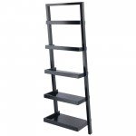 Bailey 5-Tier Leaning Shelf, Black