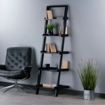 Bailey 5-Tier Leaning Shelf, Black