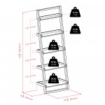 Bailey 5-Tier Leaning Shelf, Black