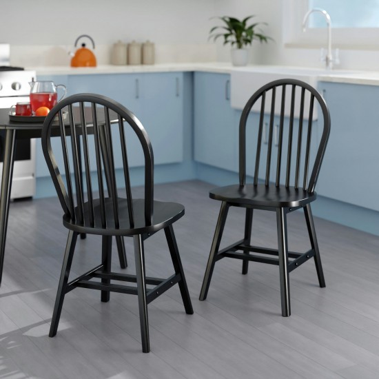 Windsor 2-Pc Chair Set, Black