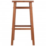 Carter Square Seat Bar Stool, Teak