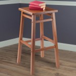 Carter Square Seat Bar Stool, Teak